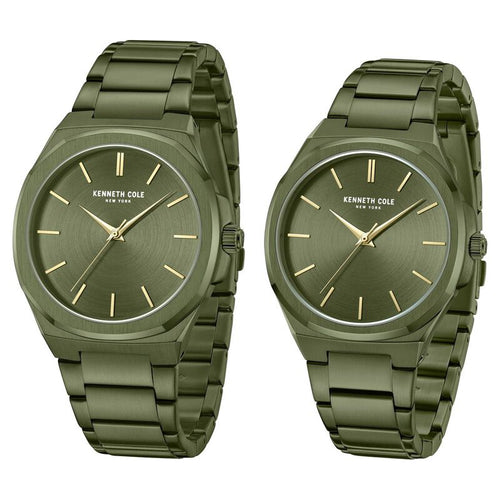 Kenneth Cole Kenneth Cole Quartz Analog Green Dial With Green Stainless Steel Strap Watch for Couple NTKCWGG0049301GLPA