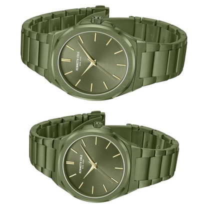 Kenneth Cole Kenneth Cole Quartz Analog Green Dial With Green Stainless Steel Strap Watch for Couple NTKCWGG0049301GLPA