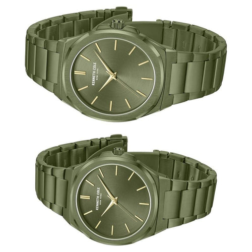 Kenneth Cole Kenneth Cole Quartz Analog Green Dial With Green Stainless Steel Strap Watch for Couple NTKCWGG0049301GLPA