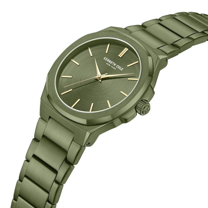 Kenneth Cole Kenneth Cole Quartz Analog Green Dial With Green Stainless Steel Strap Watch for Couple NTKCWGG0049301GLPA