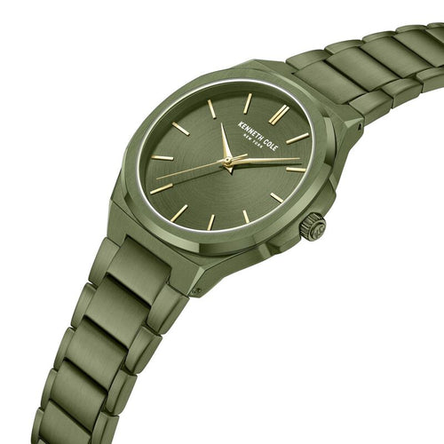 Kenneth Cole Kenneth Cole Quartz Analog Green Dial With Green Stainless Steel Strap Watch for Couple NTKCWGG0049301GLPA