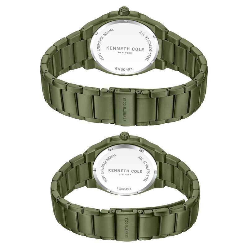 Kenneth Cole Kenneth Cole Quartz Analog Green Dial With Green Stainless Steel Strap Watch for Couple NTKCWGG0049301GLPA