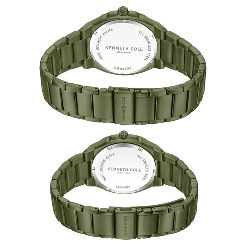 Kenneth Cole Kenneth Cole Quartz Analog Green Dial With Green Stainless Steel Strap Watch for Couple NTKCWGG0049301GLPA