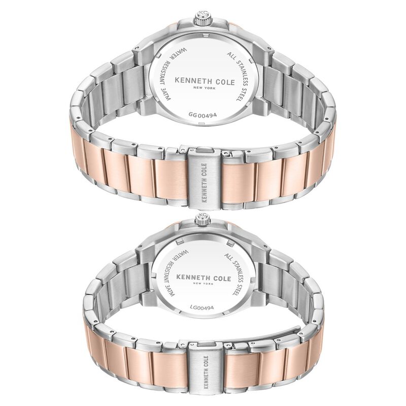 Kenneth Cole Kenneth Cole Quartz Analog Grey Dial With Rose Gold Stainless Steel Strap Watch for Couple NTKCWGG0049401GLPA