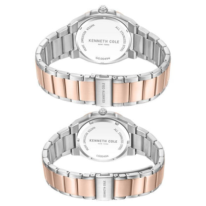 Kenneth Cole Kenneth Cole Quartz Analog Grey Dial With Rose Gold Stainless Steel Strap Watch for Couple NTKCWGG0049401GLPA