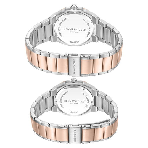 Kenneth Cole Kenneth Cole Quartz Analog Grey Dial With Rose Gold Stainless Steel Strap Watch for Couple NTKCWGG0049401GLPA