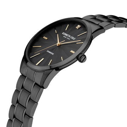 Kenneth Cole Black Dial Stainless Steel Strap Watch for Men-Ntkcwgg2122902mn