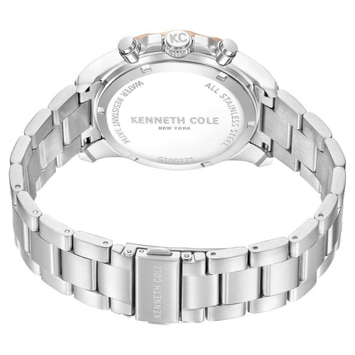 Kenneth Cole Quartz Chronograph Brown Dial Metal Strap Watch for Men-Ntkcwgi0027101mn