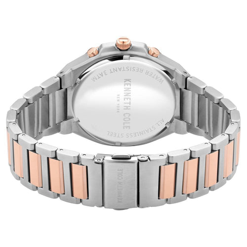 Kenneth Cole Quartz Chronograph Grey Dial Two Toned Stainless Steel Strap Watch for - NTKCWGI2104902MN