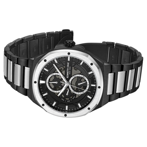 Kenneth Cole Multifunction Black Dial Stainless Steel Strap Watch for Men KCWGK0047203MN