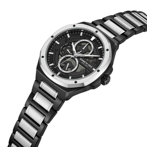 Kenneth Cole Multifunction Black Dial Stainless Steel Strap Watch for Men KCWGK0047203MN