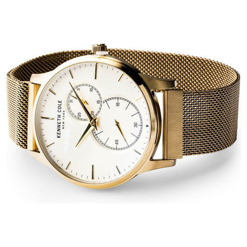 Kenneth Cole Quartz Analog Champagne Dial Stainless Steel Strap Watch for Men-Ntkcwgk2125202mn