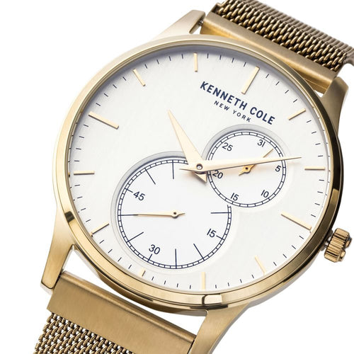 Kenneth Cole Quartz Analog Champagne Dial Stainless Steel Strap Watch for Men-Ntkcwgk2125202mn