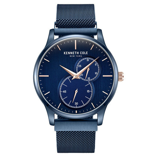 Kenneth Cole Multifunction Blue Dial Stainless Steel Strap Watch for Men KCWGK2125203MN