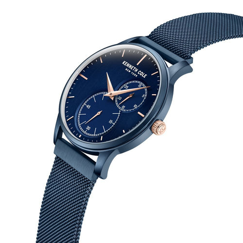 Kenneth Cole Multifunction Blue Dial Stainless Steel Strap Watch for Men KCWGK2125203MN
