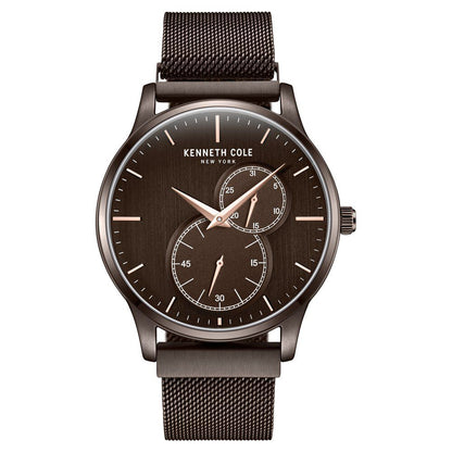 Kenneth Cole Multifunction Brown Dial Stainless Steel Strap Watch for Men-Ntkcwgk2125204mn