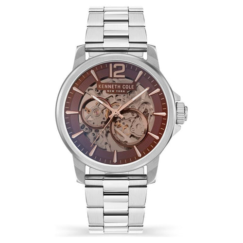 Kenneth Cole Maroon Dial Automatic Watch for Men NEKCWGL2124704MN