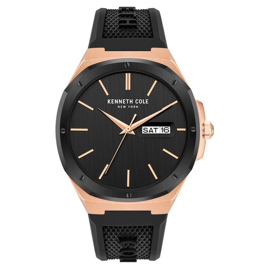 Kenneth Cole Quartz Analog Black Dial Black Silicone Strap Watch for Men-Ntkcwgn2104801mn