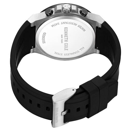 Kenneth Cole Quartz Chronograph Silver Dial Silicone Strap Watch for Men-Ntkcwgo0035501mn