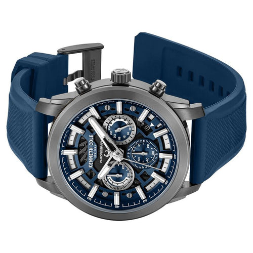 Kenneth Cole Quartz Multifunction Blue Dial Blue Colour Silicone Strap Watch For Men KCWGO0067701MN