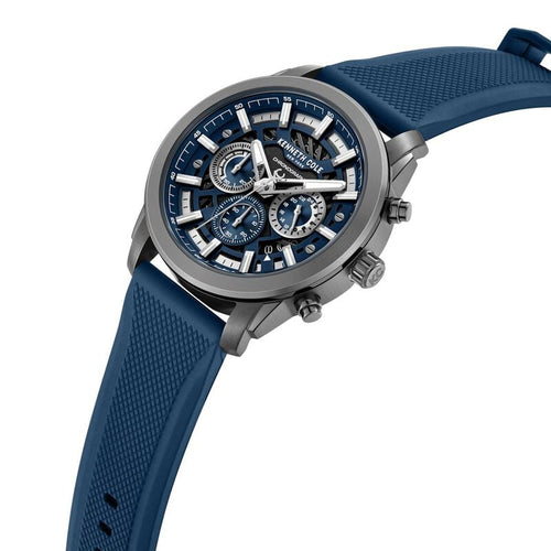 Kenneth Cole Quartz Multifunction Blue Dial Blue Colour Silicone Strap Watch For Men KCWGO0067701MN