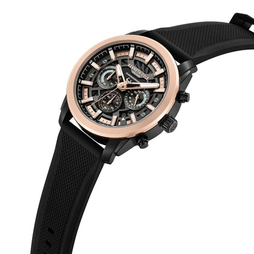 Kenneth Cole Quartz Multifunction Black Dial Black Colour Silicone Strap Watch For Men KCWGO0067702MNW