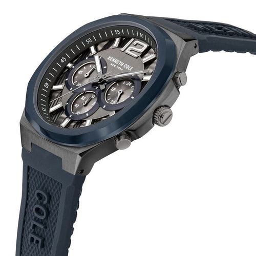 Kenneth Cole Quartz Chronograph Grey Dial Silicone Strap Watch for Men NTKCWGO2104903MN