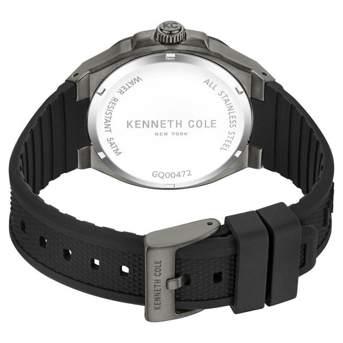 Kenneth Cole Multifunction Grey Dial Silicone Strap Watch for Men-Ntkcwgq0047202mn