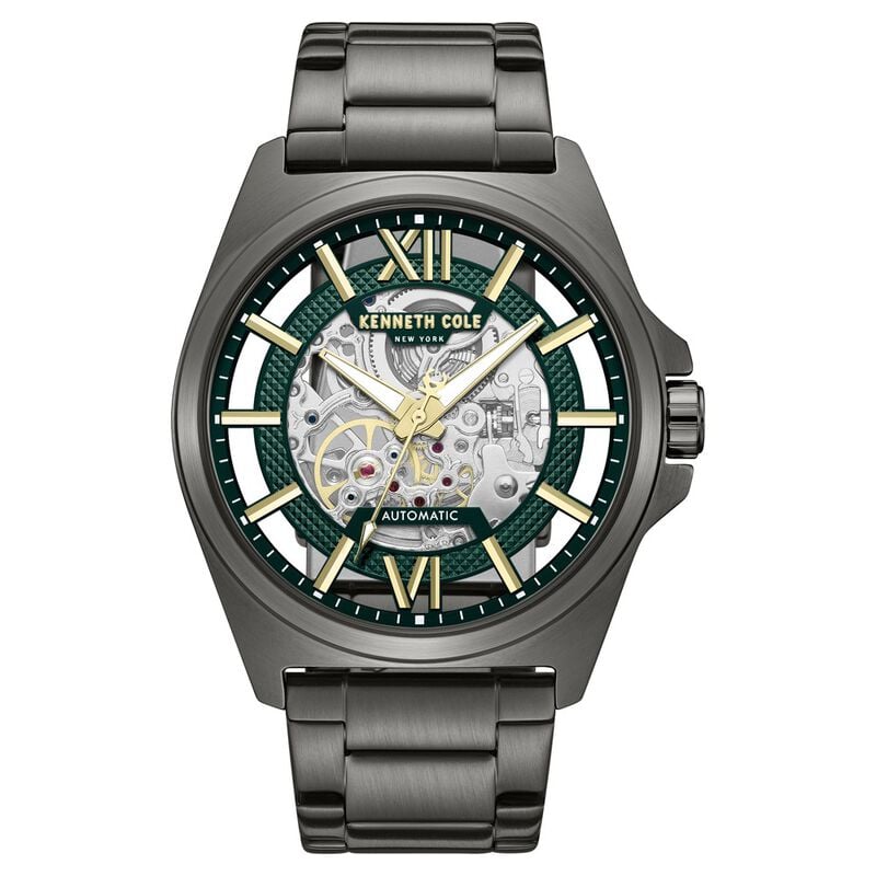 Kenneth Cole Automatic With Self Winding Automatic With Self Winding Green Dial Stainless Steel Strap Watch For Men KCWGY0065103MNW