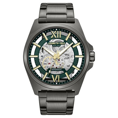 Kenneth Cole Automatic With Self Winding Automatic With Self Winding Green Dial Stainless Steel Strap Watch For Men KCWGY0065103MNW