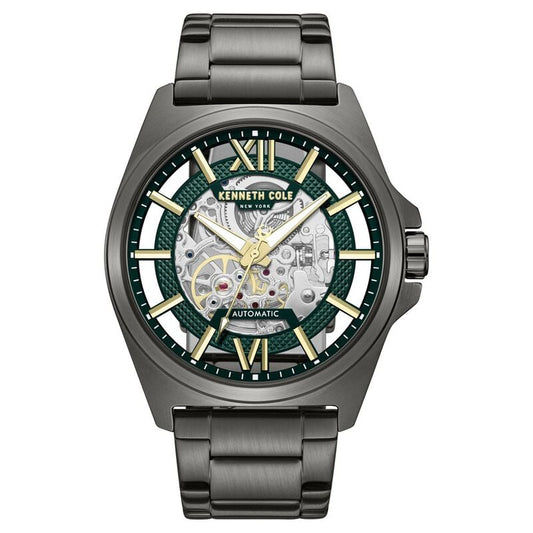 Kenneth Cole Automatic With Self Winding Automatic With Self Winding Green Dial Stainless Steel Strap Watch For Men KCWGY0065103MNW