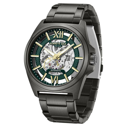 Kenneth Cole Automatic With Self Winding Automatic With Self Winding Green Dial Stainless Steel Strap Watch For Men KCWGY0065103MNW