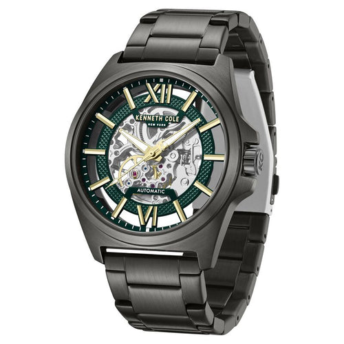 Kenneth Cole Automatic With Self Winding Automatic With Self Winding Green Dial Stainless Steel Strap Watch For Men KCWGY0065103MNW