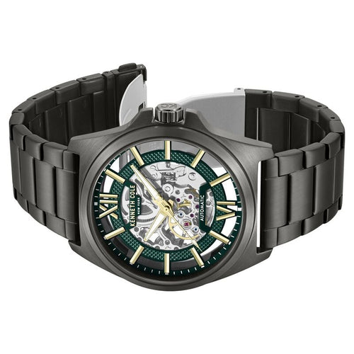 Kenneth Cole Automatic With Self Winding Automatic With Self Winding Green Dial Stainless Steel Strap Watch For Men KCWGY0065103MNW