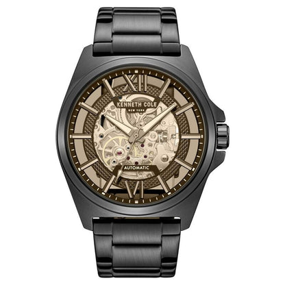 Kenneth Cole Automatic With Self Winding Automatic With Self Winding Black Dial Stainless Steel Strap Watch For Men KCWGY0065104MNW