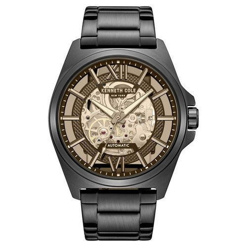 Kenneth Cole Automatic With Self Winding Automatic With Self Winding Black Dial Stainless Steel Strap Watch For Men KCWGY0065104MNW