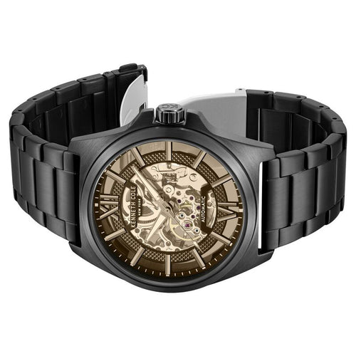 Kenneth Cole Automatic With Self Winding Automatic With Self Winding Black Dial Stainless Steel Strap Watch For Men KCWGY0065104MNW