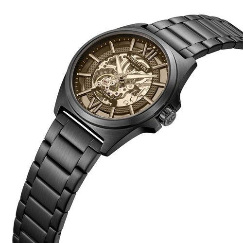 Kenneth Cole Automatic With Self Winding Automatic With Self Winding Black Dial Stainless Steel Strap Watch For Men KCWGY0065104MNW