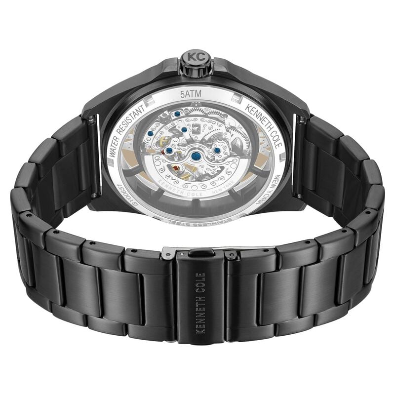 Kenneth Cole Automatic With Self Winding Automatic With Self Winding Black Dial Stainless Steel Strap Watch For Men KCWGY0065104MNW