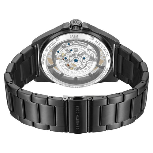 Kenneth Cole Automatic With Self Winding Automatic With Self Winding Black Dial Stainless Steel Strap Watch For Men KCWGY0065104MNW
