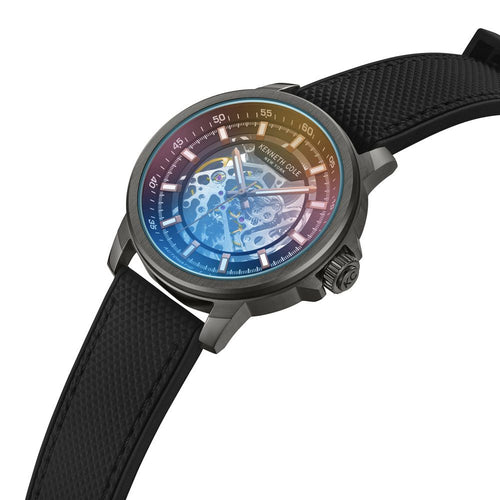 Kenneth Cole Automatic Grey Dial with Grey Stainless Steel & Silicone Strap Watch for - NTKCWGY2104110MN