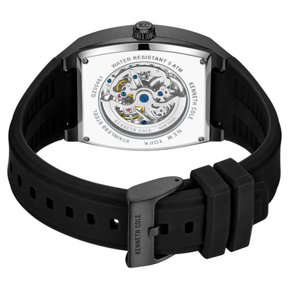 Kenneth Cole Automatic Black Dial With Black Silicone Strap Watch For Men NTKCWGZ0046103MNW