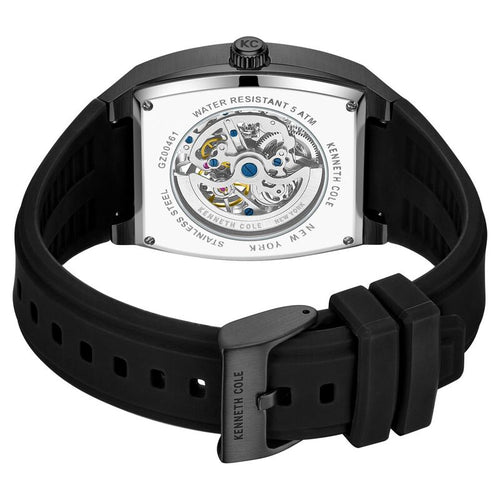 Kenneth Cole Automatic Black Dial With Black Silicone Strap Watch For Men NTKCWGZ0046103MNW