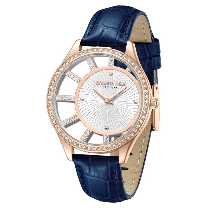 Kenneth Cole Quartz Analog Silver Dial Leather Strap Watch For Women NTKCWLA0061601LD