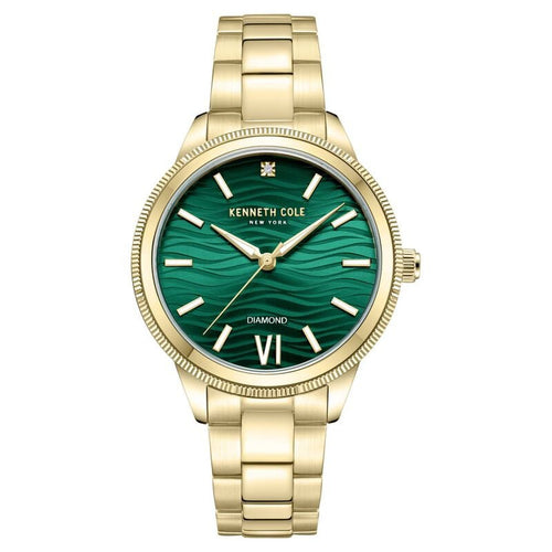 Kenneth Cole Quartz Analog Green dial Metal Strap Watch for Women NTKCWLG0017703LDW