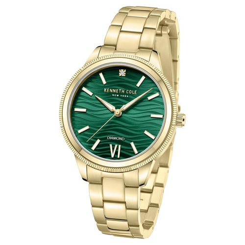Kenneth Cole Quartz Analog Green dial Metal Strap Watch for Women NTKCWLG0017703LDW