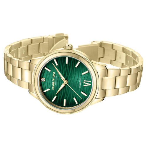 Kenneth Cole Quartz Analog Green dial Metal Strap Watch for Women NTKCWLG0017703LDW