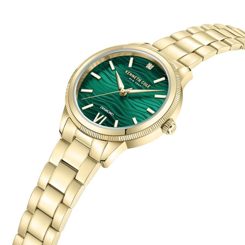 Kenneth Cole Quartz Analog Green dial Metal Strap Watch for Women NTKCWLG0017703LDW