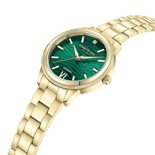 Kenneth Cole Quartz Analog Green dial Metal Strap Watch for Women NTKCWLG0017703LDW