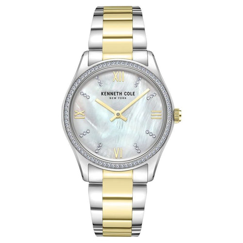 Kenneth Cole Quartz Analog Mother Of Pearl Dial Stainless Steel Strap Watch For Women NTKCWLG0048302LD